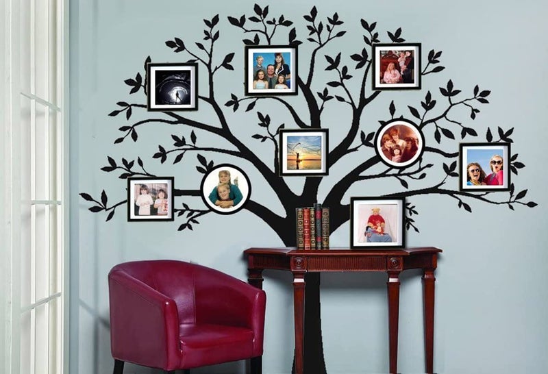 MAFENT Giant Family Photo Tree Wall Decal Mural Art Vinyl Wall Stickers Living Room Baby Room Decor (Black) - Image 2